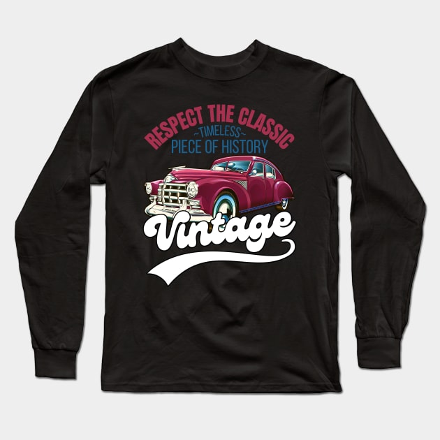 Classic Car Long Sleeve T-Shirt by FullOnNostalgia